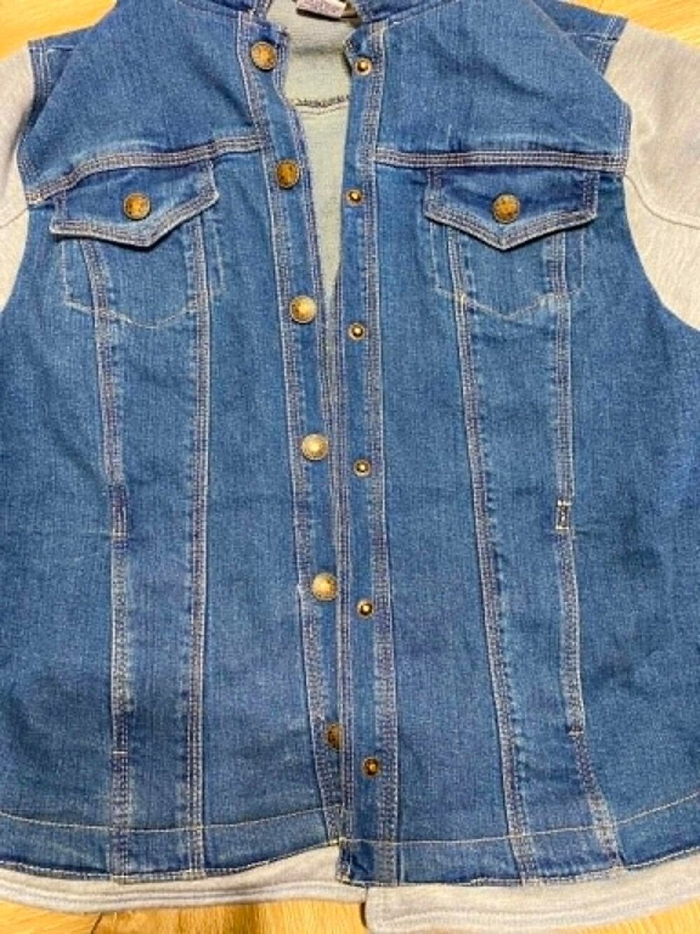 North Style Women's Layered Fleece & Denim Jacket size M - Picture 3 of 9